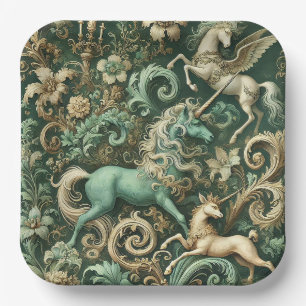 Plato De Papel Equinoccio Celestial – Unicornio Mítico