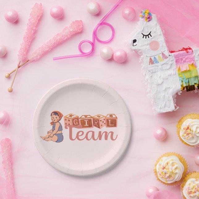 Plato De Papel equipo chica babyducha (Fiesta)