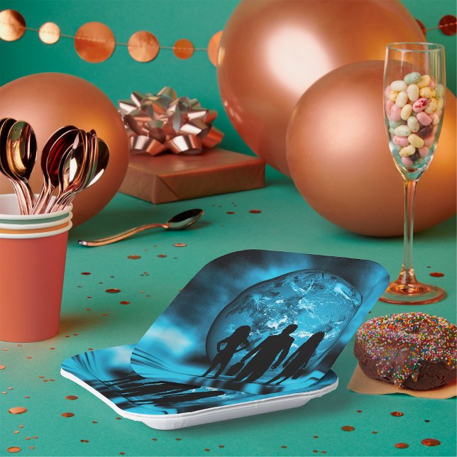 Plato De Papel Equipo Corporativo Silhouette Futurista Business (Subido por el creador)