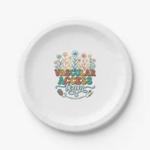 Plato De Papel Equipo de Acceso Vascular Diseño de Camiseta Médic