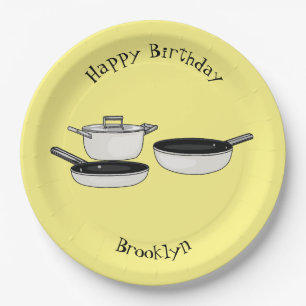 Plato De Papel Equipo de cocina ilustracion personalizado