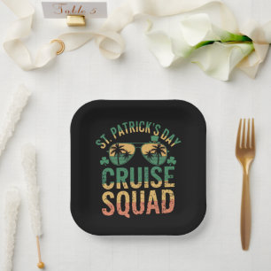 Plato De Papel Equipo de crucero del día de San Patricio divertid