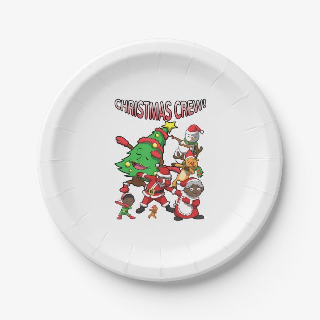 Plato De Papel Equipo de navidades Dabbing (Anverso)