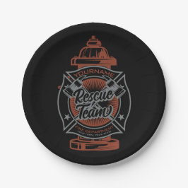 Plato De Papel Equipo de Rescate de Combatientes de Incendios ADD