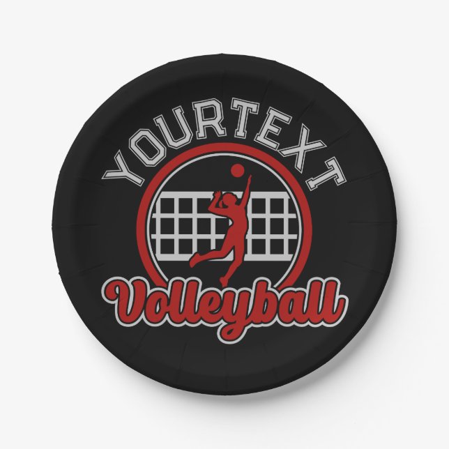 Plato De Papel Equipo Deportivo de Ataque de bola Spike (Anverso)