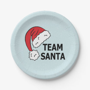 Plato De Papel Equipo Santa, Regalo de Navidad Genial
