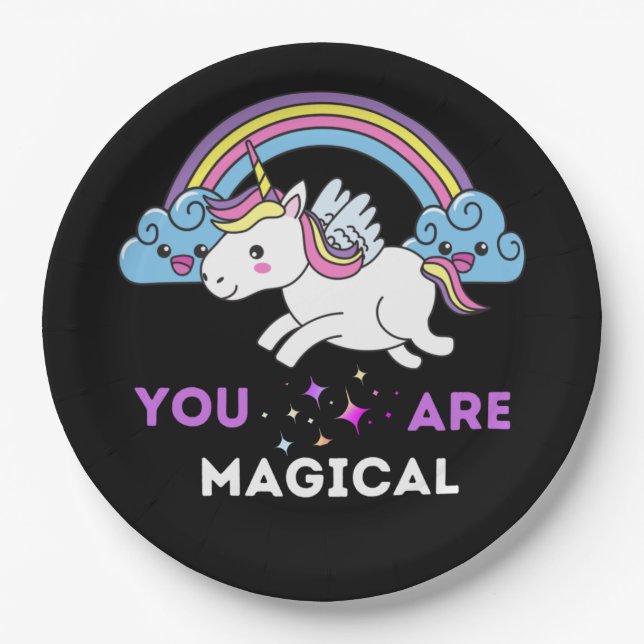 Plato De Papel Eres Magnífico Unicornio (Anverso)