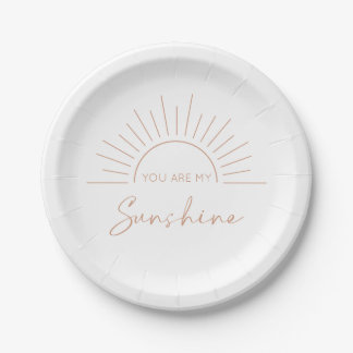 Plato De Papel Eres Mi Baby Shower Moderno Sunshine Boho