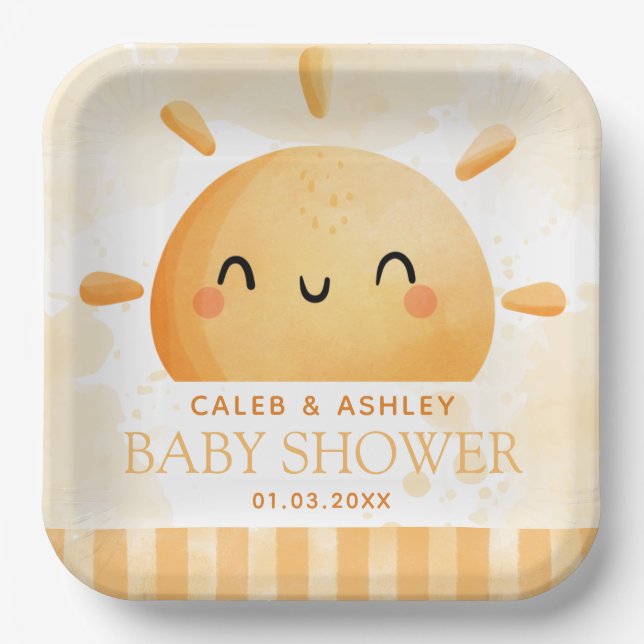 Plato De Papel Eres Mi Placa De Papel Sunshine Baby Shower (Anverso)