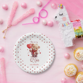 Plato De Papel Eres mi QTpie | Día de San Valentín Cute Teddy Bea