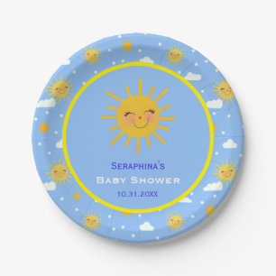 Plato De Papel Eres Mi Sunshine Sonriente Baby Shower