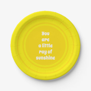 Plato De Papel Eres un pequeño rayo de sol amarillo Sunshine per