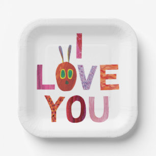Plato De Papel Eric Carle Caterpillar te amo