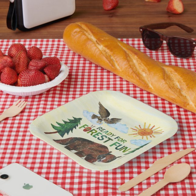 Plato De Papel Eric Carle | Listo para diversión forestal (Picnic)