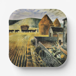 Plato De Papel Eric Ravilious - Furlongs, pintura famosa,