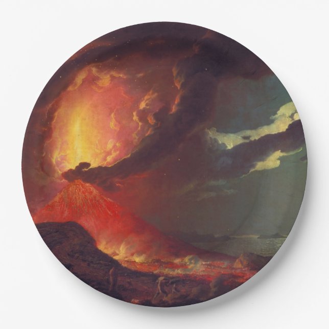 Plato De Papel Erupción volcánica del Monte Vesubio (Volcán Activ (Anverso)