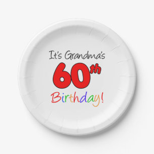 Plato De Papel Es 60.as placas de la fiesta del cumpleaños de la