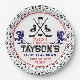 Plato De Papel Es el primer Fiesta de cumpleaños de hockey sobre