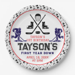 Plato De Papel Es el primer Fiesta de cumpleaños de hockey sobre