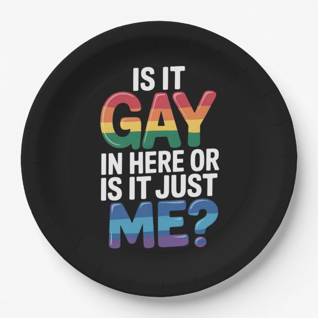 Plato De Papel ¿Es Gay Aquí O Es Sólo Yo Cómico LGBTQ? (Anverso)