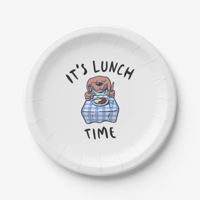 Plato De Papel Es hora de almorzar (Anverso)
