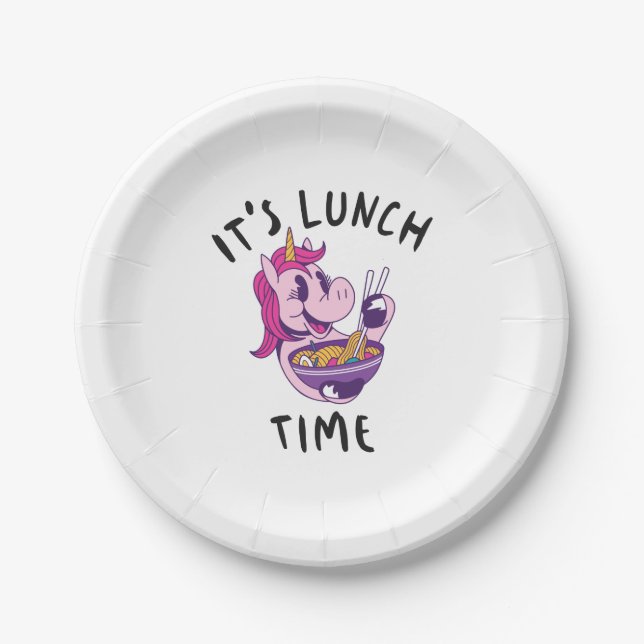 Plato De Papel Es hora de almorzar (Anverso)