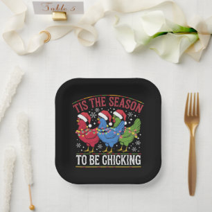 Plato De Papel Es La Temporada Para Ser Pollito Navideño Pollo We