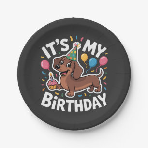 Plato De Papel Es Mi Cumpleaños Dachshund