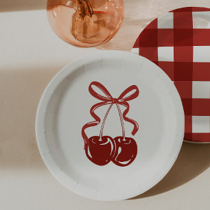 Plato De Papel Es nuestro pequeño chico de la cereza en la parte 