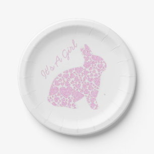 Plato De Papel Es placas del chica del rosa de una fiesta de