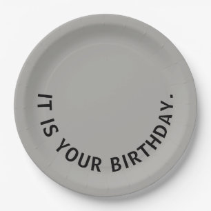 Plato De Papel Es su cumpleaños… con las placas de Dwight Schr