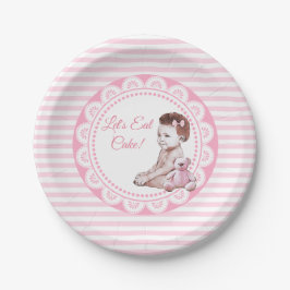 Plato De Papel Es un Baby Shower afroamericano Chica