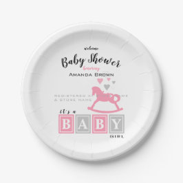 Plato De Papel Es un Baby Shower Chica
