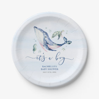Plato De Papel Es un Baby Shower de Boy Under the Sea