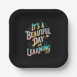 Plato De Papel Es un bello día para aprender de vuelta a la escue