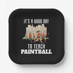Plato De Papel Es Un Buen Día Para Enseñar Paintball