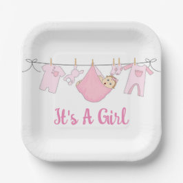 Plato De Papel Es un Chica