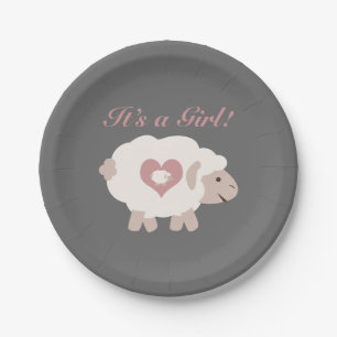 Plato De Papel ¡Es un Chica! Mama Sheep