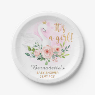 Plato De Papel ¡Es un Chica! Placa de papel Baby Shower para cisn