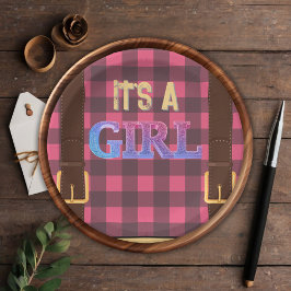 Plato De Papel Es un chica Rústico Lumberjack Flannel Baby Shower