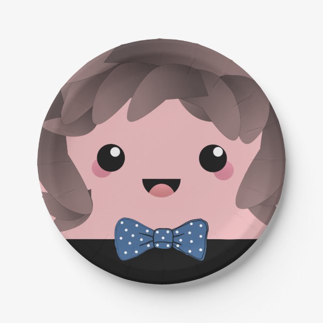 Plato De Papel Es Un Chico | Revelación de género de Baby Boy (Anverso)