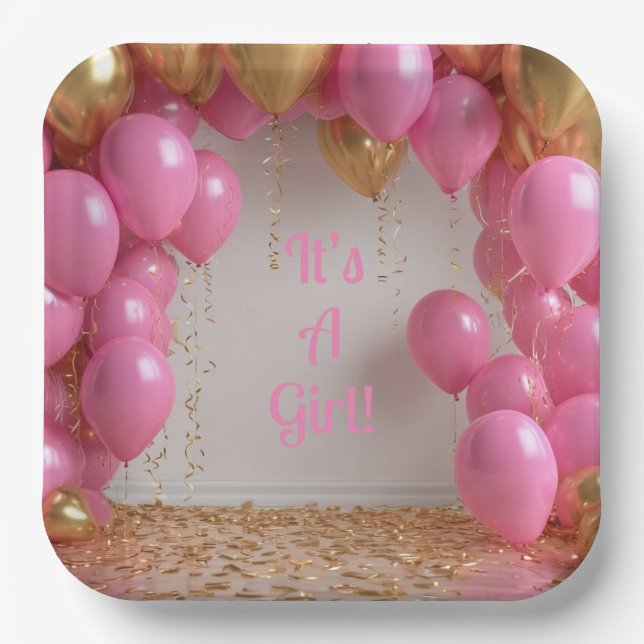 Plato De Papel ¡Es un globo Chica! (Anverso)