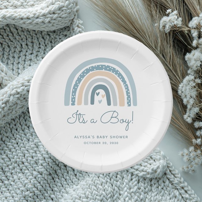Plato De Papel Es un niño Boho Arcoiris Baby Shower (Subido por el creador)
