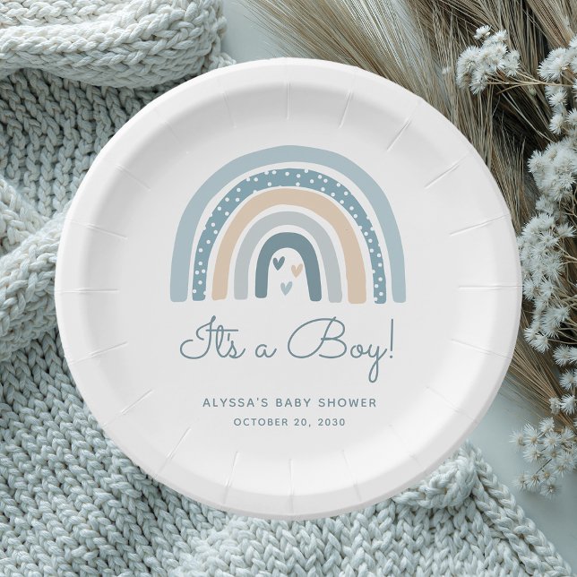 Plato De Papel Es un niño Boho Arcoiris Baby Shower (Subido por el creador)