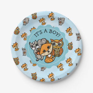 Plato De Papel Es un niño, el Baby Shower de Little Fox Boy