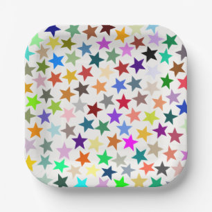Plato De Papel Es un patrón de estrellas multicolor, Fiesta arcoi