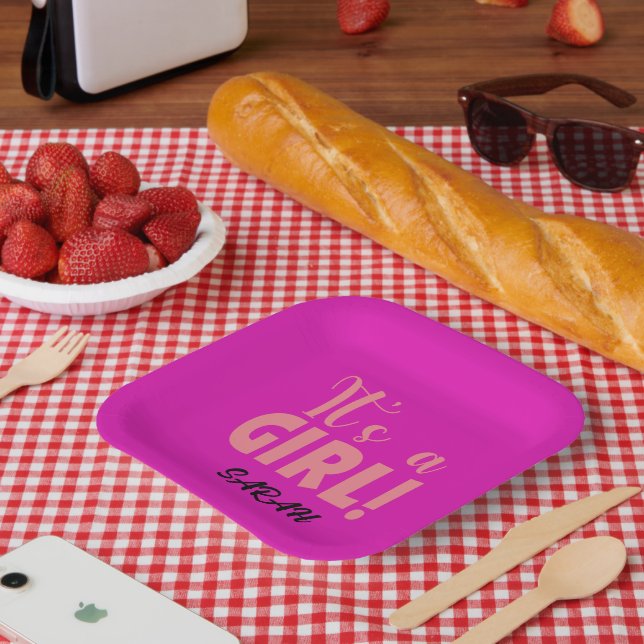 Plato De Papel Es una chica Sarah (Picnic)