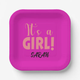 Plato De Papel Es una chica Sarah