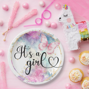 Plato De Papel Es una mariposa de tinta color chica