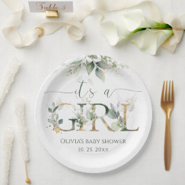 Plato De Papel Es una placa Chica para Fiestas de Baby Shower